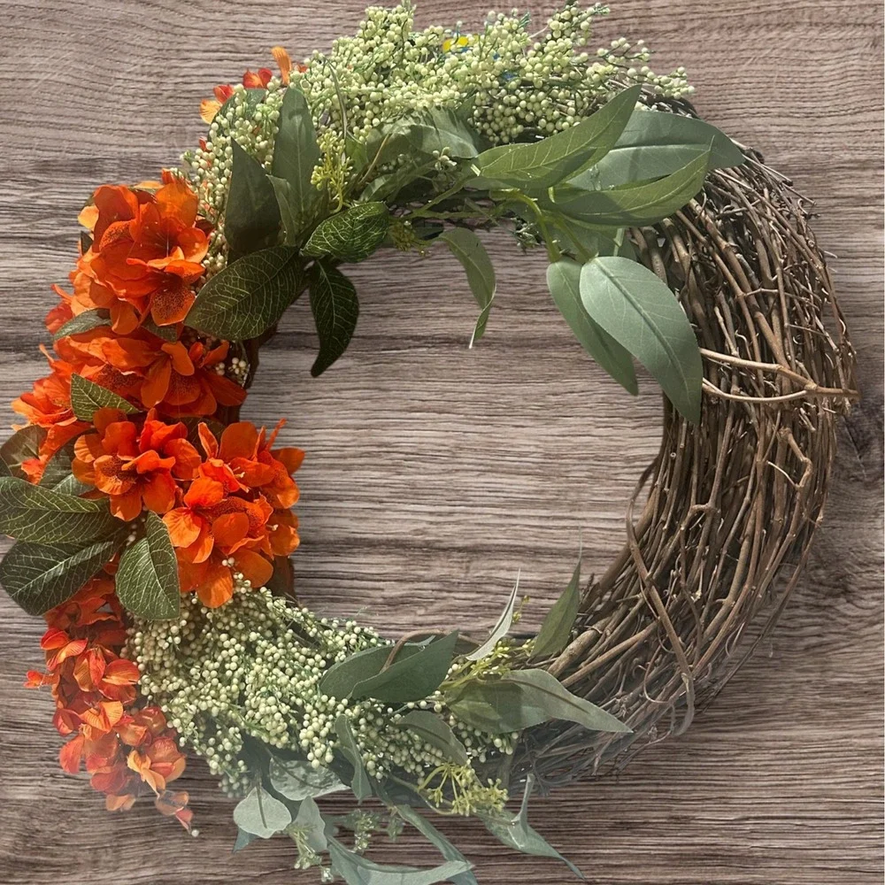 Orange flowered Wreath